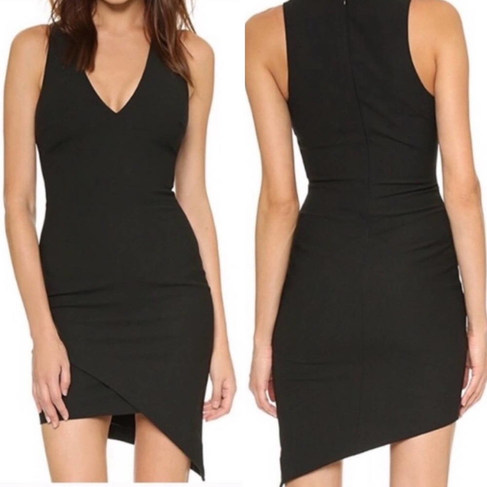 Elizabeth and James Black Asymmetrical Rosa Dress 2